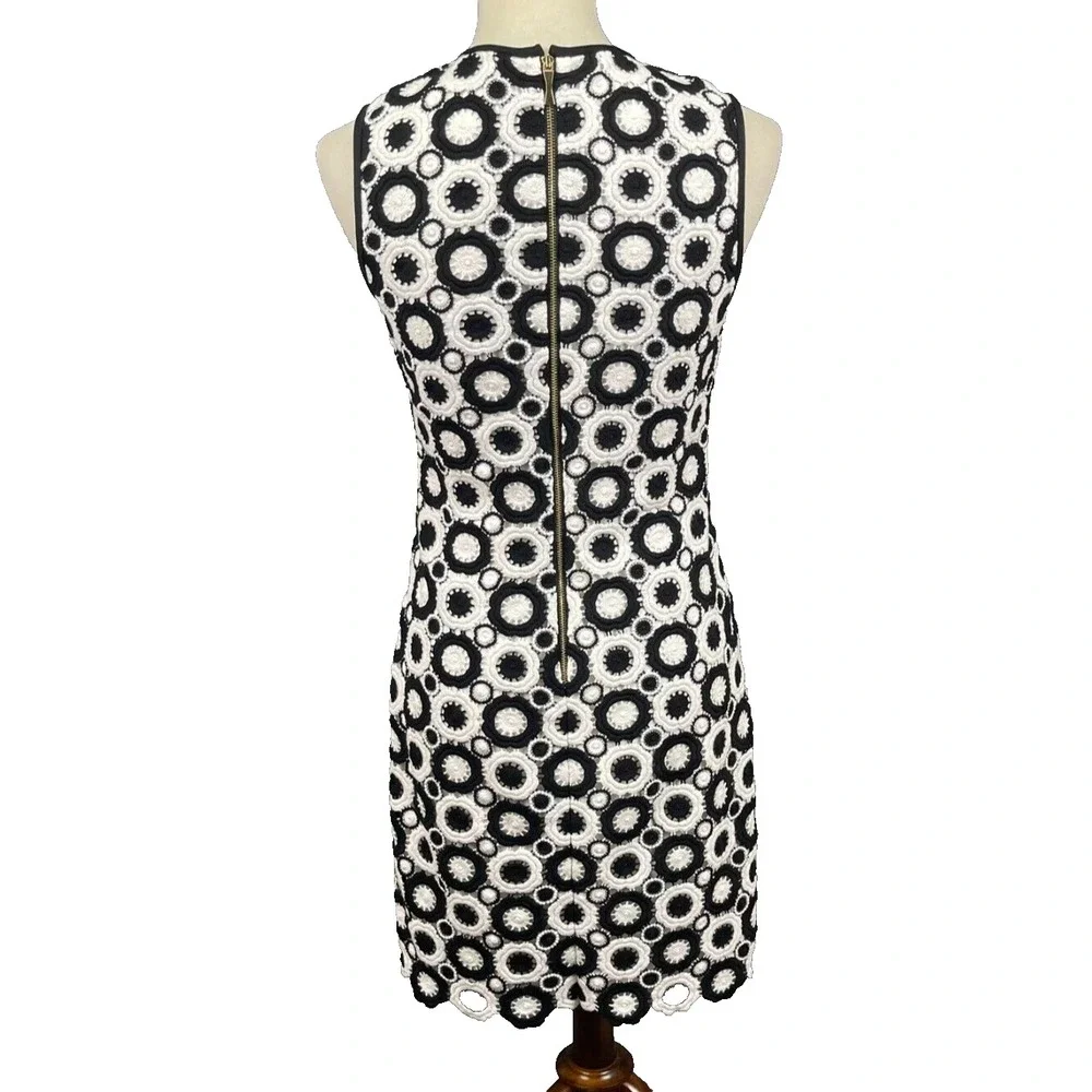 Kate Spade Dress Womens 2‎ Guipure Black White Crochet Lace Shift Sleeveless